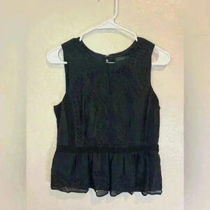 J.Crew Women’s Eyelet Peplum Cotton Silk Blend Top Size 6‎